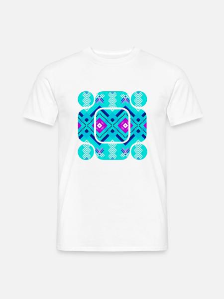 Abstrakte Muster in blauen Farben - Männer T-Shirt - Weiß