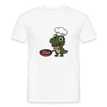 T-Rex Dinosaur Kids Tshirt - Men's T-Shirt - white - Front - AI Model Male 178 dark (178cm)