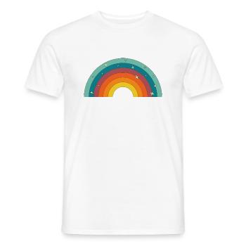 Arc-en-Ciel Rétro - T-shirt homme - blanc - Devant - AI Model Male 178 dark (178cm)