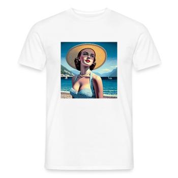 Le modèle au bord du lac - T-shirt homme - blanc - Devant - AI Model Male 178 dark (178cm)