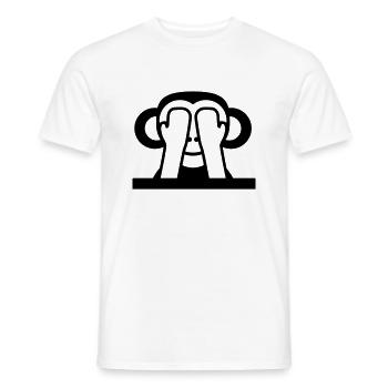 3 Wise Monkeys See Nothing Keeps Eyes Hidden - Men's T-Shirt - white - Front - AI Model Male 178 dark (178cm)