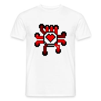 Coeur Pixels - T-shirt homme - blanc - Devant - AI Model Male 178 dark (178cm)