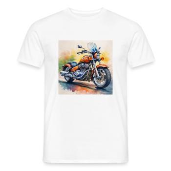 Bold Retro Motorcycle Design - Men's T-Shirt - white - Front - AI Model Male 178 dark (178cm)