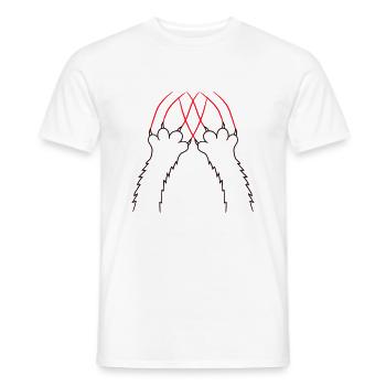 Chats, Griffes, Pattes, Pattes, Griffes, Griffures, Rayures - T-shirt homme - blanc - Devant - AI Model Male 178 dark (178cm)