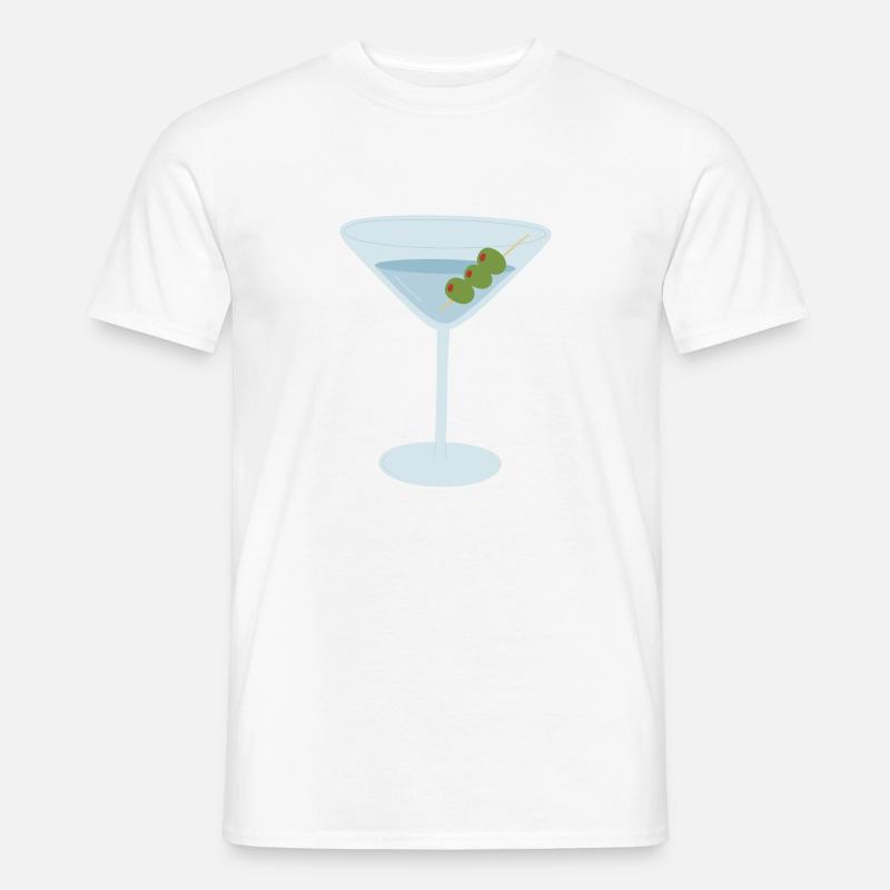Martini mit Oliven - Männer T-Shirt - Weiß