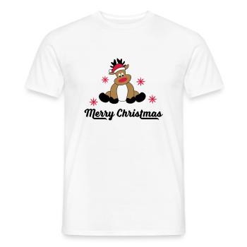 Merry Christmas Greetings - Men's T-Shirt - white - Front - AI Model Male 178 dark (178cm)