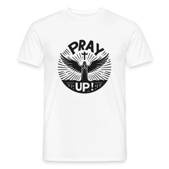 Bete nach oben - Männer T-Shirt - Weiß - Vorne - AI Model Male 178 dark (178cm)