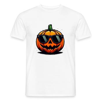 Citrouille d'halloween a lunette de soleil - T-shirt homme - blanc - Devant - AI Model Male 178 dark (178cm)