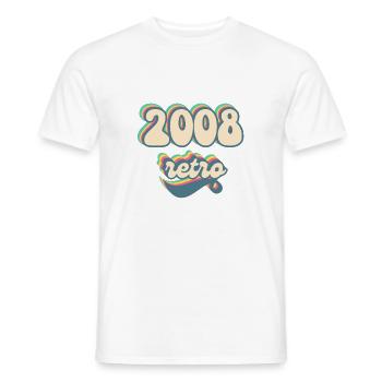 2008 Retro Geschenkidee - Männer T-Shirt - Weiß - Vorne - AI Model Male 178 dark (178cm)