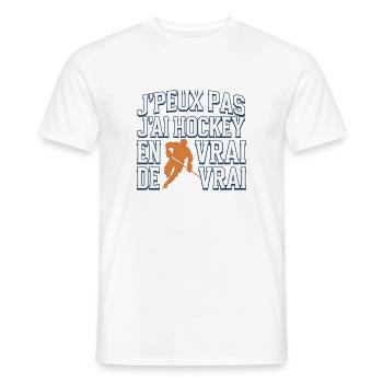 I can't I have Hockey in real life - Men's T-Shirt - white - Front - AI Model Male 178 dark (178cm)