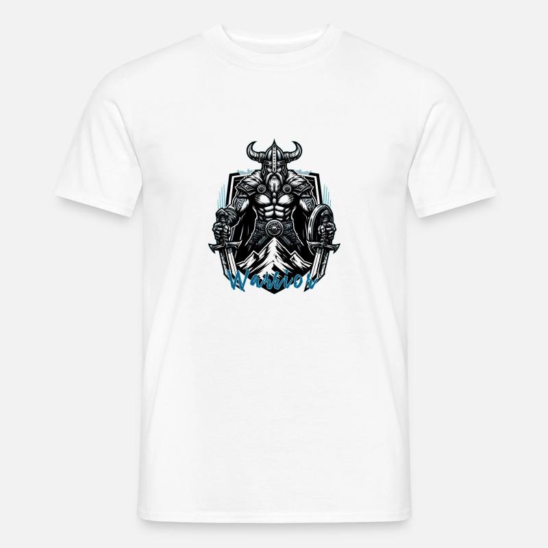 Berserker Wikinger, Warrior Schriftzug - Männer T-Shirt - Weiß