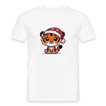 Noël du tigre - T-shirt homme - blanc - Devant - AI Model Male 178 dark (178cm)