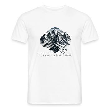 I know a shortcut! Mountains Hiking Extreme - Men's T-Shirt - white - Front - AI Model Male 178 dark (178cm)