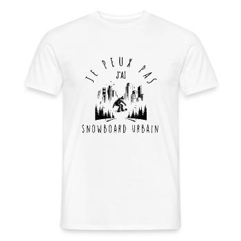 Ich kann nicht, ich habe urbanes Snowboarden - Männer T-Shirt - Weiß - Vorne - AI Model Male 178 dark (178cm)