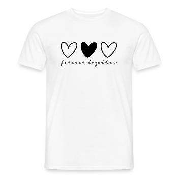 3 Herzen Partner Teil 2 von 3 - Männer T-Shirt - Weiß - Vorne - AI Model Male 178 dark (178cm)