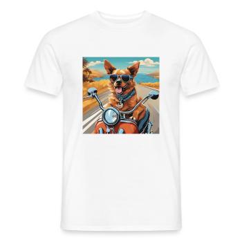 Dog - Men's T-Shirt - white - Front - AI Model Male 178 dark (178cm)