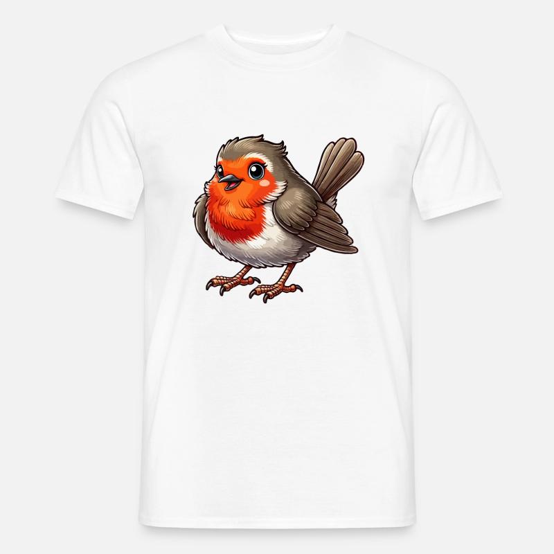 Rødhals - Mænd T-shirt - hvid