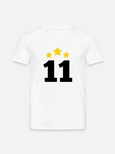 11 Jahre Stern - Geschenk zum 11. Jubiläum - Männer T-Shirt - Weiß