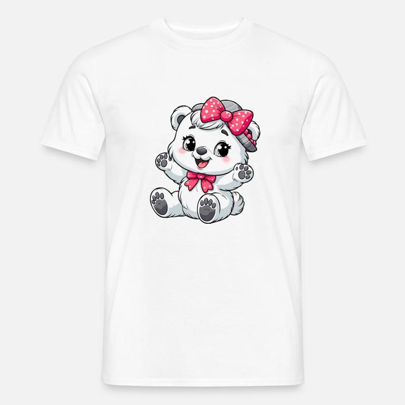 Kleinkind Eisbär Mädchen - Männer T-Shirt - Weiß