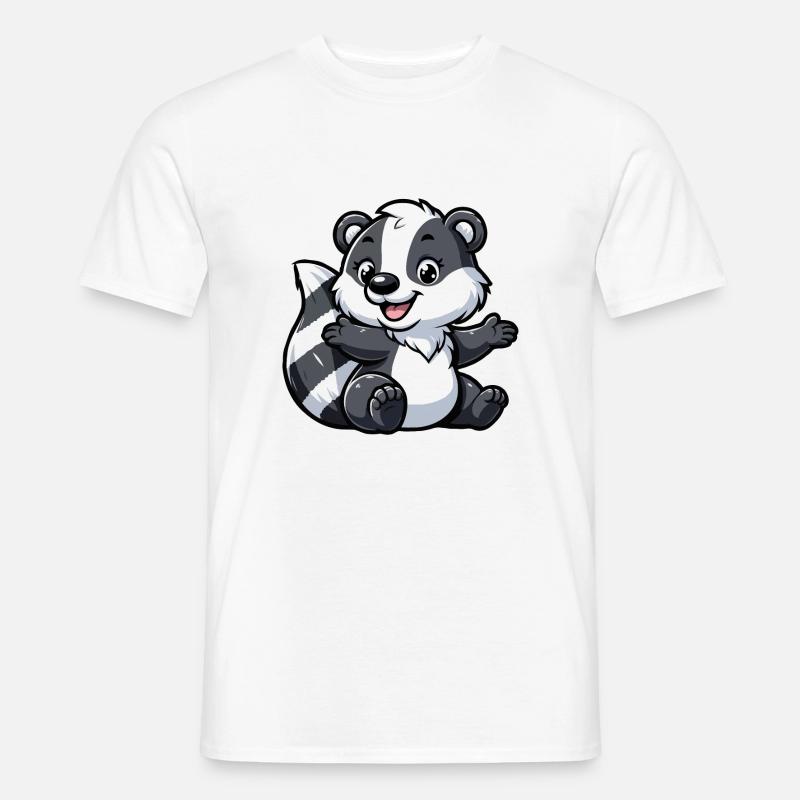 Waschbär Kind - Männer T-Shirt - Weiß