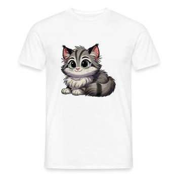 Norwegische Waldkatze Baby - Männer T-Shirt - Weiß - Vorne - AI Model Male 178 dark (178cm)