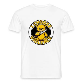 i choose violence teddy - Männer T-Shirt - Weiß - Vorne - AI Model Male 178 dark (178cm)