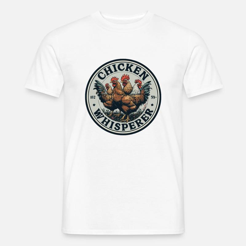 Hühnerflüsterer - chicken whisperer 090434 - Männer T-Shirt - Weiß