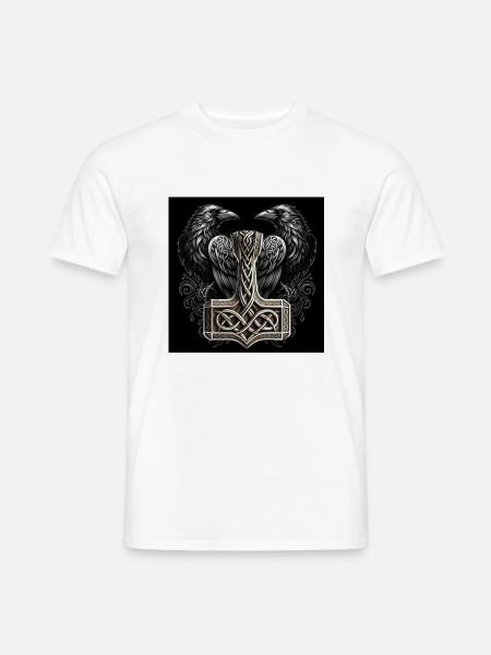 Rabenkrieger - Männer T-Shirt - Weiß