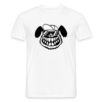 chien monstre méchant dangereux dents sourire sourire - T-shirt homme - blanc - Devant - AI Model Male 178 dark (178cm)