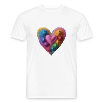 Herz bunt - Männer T-Shirt - Weiß - Vorne - AI Model Male 178 dark (178cm)