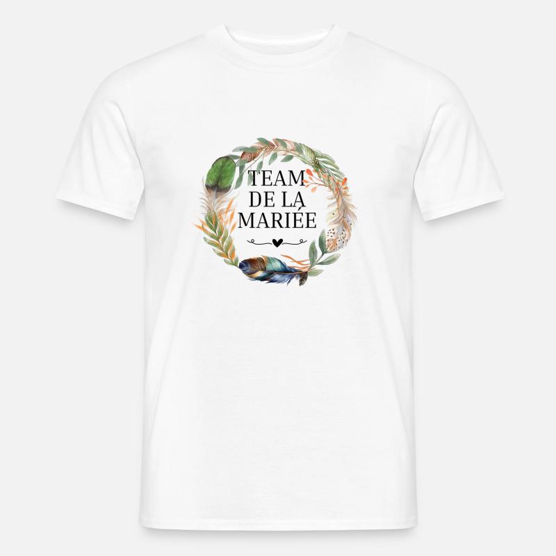 Brautteam Krone Boho-Blumen - Männer T-Shirt - Weiß