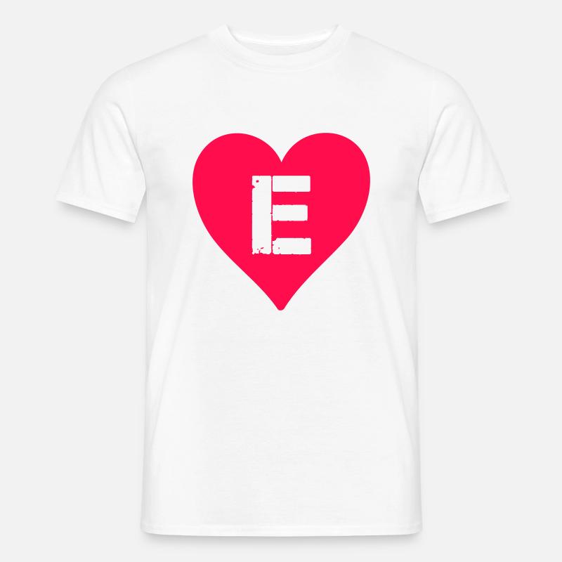 herz buchstabe e - Männer T-Shirt - Weiß