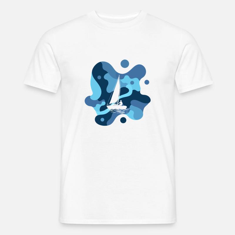 Segelboote Segelboot Boot - Männer T-Shirt - Weiß