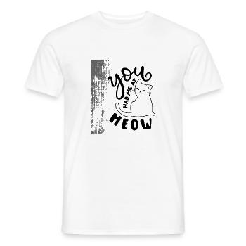 You Had Me at Meow - Adorable Cat Lover Design - Men's T-Shirt - white - Front - AI Model Male 178 dark (178cm)