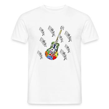 Guitar - Men's T-Shirt - white - Front - AI Model Male 178 dark (178cm)