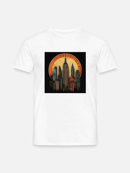 New York Art Deco - Männer T-Shirt - Weiß