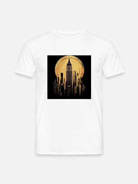New York gold 2 - Männer T-Shirt - Weiß