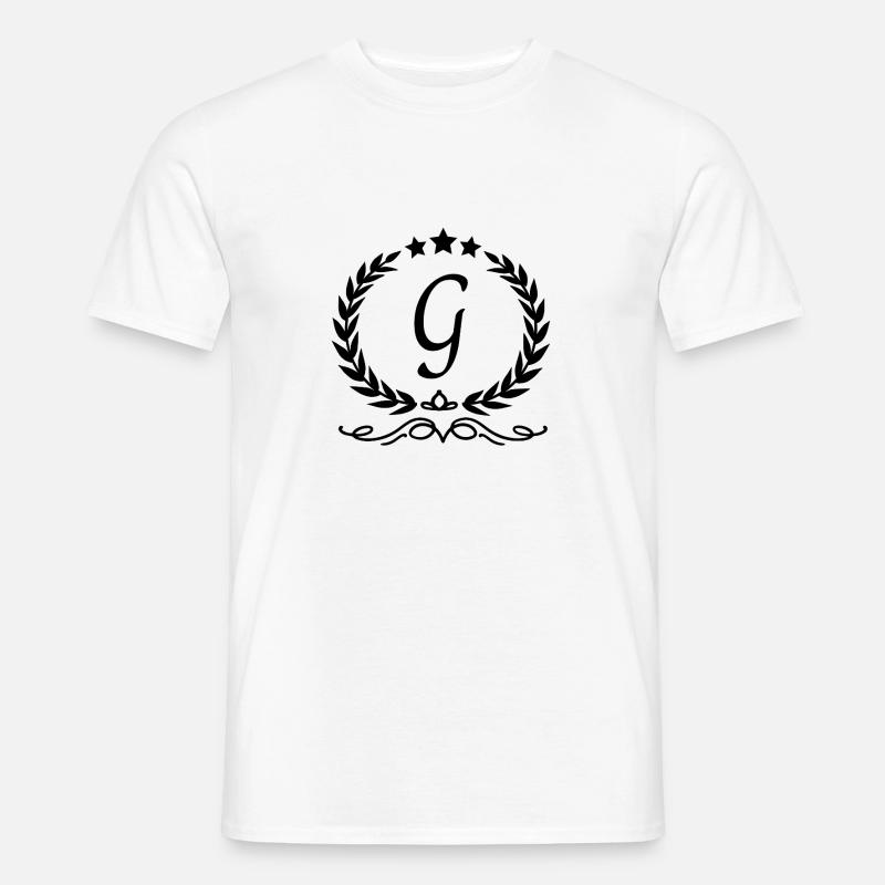 Krone mit Buchstabe g - Männer T-Shirt - Weiß