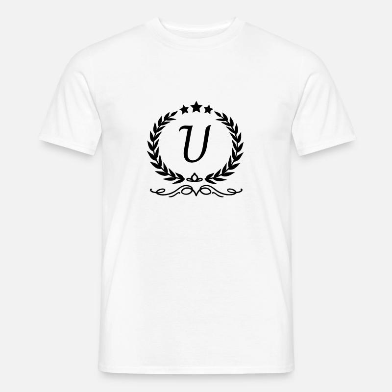 Buchstabe u Krone - Männer T-Shirt - Weiß