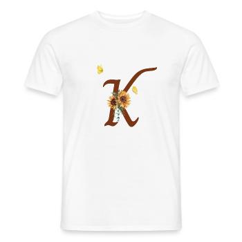 Buchstabe k Sonnenblume Schmetterling - Männer T-Shirt - Weiß - Vorne - AI Model Male 178 dark (178cm)