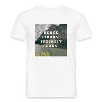 Berge lieben - Freiheit leben - Männer T-Shirt - Weiß - Vorne - AI Model Male 178 dark (178cm)