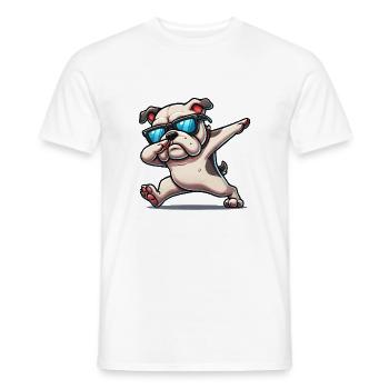 Dog Dabbing Bulldog - Men's T-Shirt - white - Front - AI Model Male 178 dark (178cm)