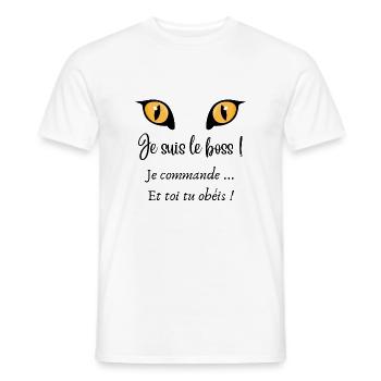 c'est qui le patron - T-shirt homme - blanc - Devant - AI Model Male 178 dark (178cm)