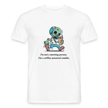 Je suis un zombie qui mange du café. - T-shirt homme - blanc - Devant - AI Model Male 178 dark (178cm)