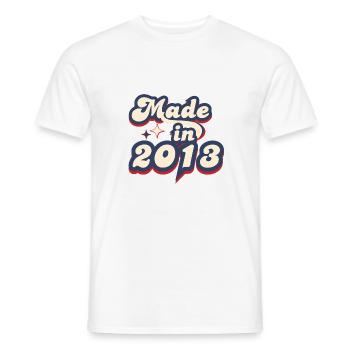 Made in 2013 retro - Men's T-Shirt - white - Front - AI Model Male 178 dark (178cm)