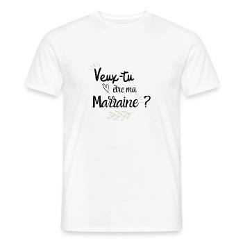 Veux tu être ma marraine - T-shirt homme - blanc - Devant - AI Model Male 178 dark (178cm)