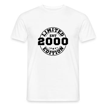 2000 Limitierte Auflage - Männer T-Shirt - Weiß - Vorne - AI Model Male 178 dark (178cm)