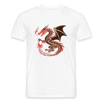 Roter Drache - Fantasy Kunst - Männer T-Shirt - Weiß - Vorne - AI Model Male 178 dark (178cm)