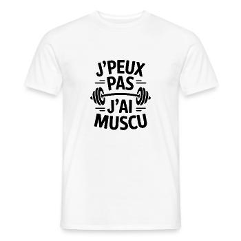 I can't I have MUSCU - Bodybuilding - Männer T-Shirt - Weiß - Vorne - AI Model Male 178 dark (178cm)