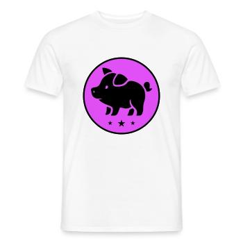 Pig Piglet Sow - Men's T-Shirt - white - Front - AI Model Male 178 dark (178cm)